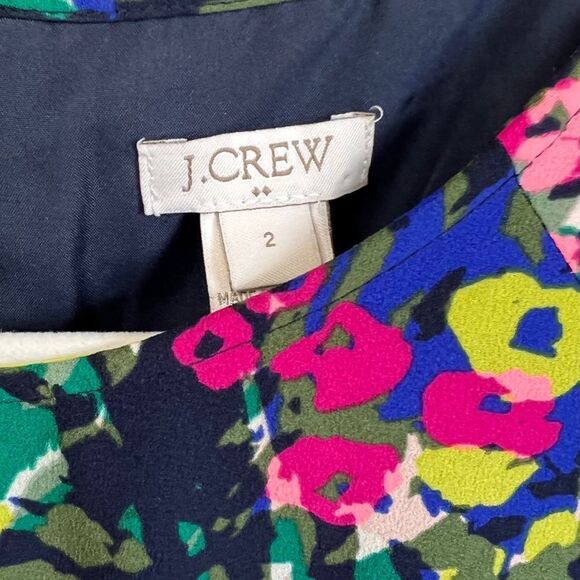 J Crew Women’s Printed Flutter Dress Floral Multicolor One Piece Dress Sz 2 - Picture 5 of 9